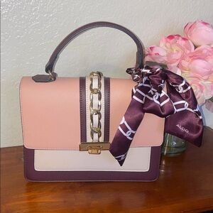 Elegant Pink and Cream Handbag